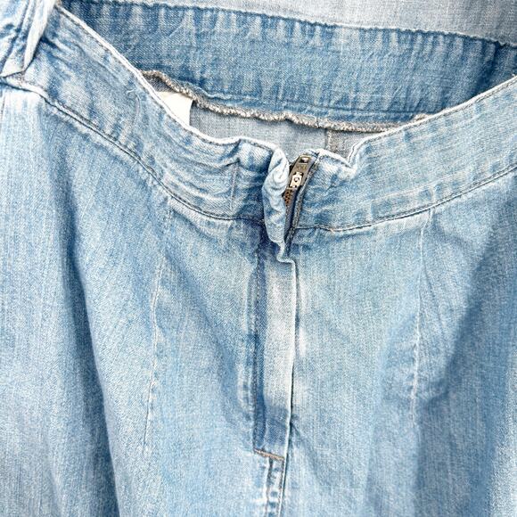 Madewell Womens Chambray Wide Leg Apron Bow Back Cutout Denim Jumpsuit‎ Size 0 - Picture 9 of 11